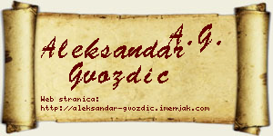 Aleksandar Gvozdić vizit kartica